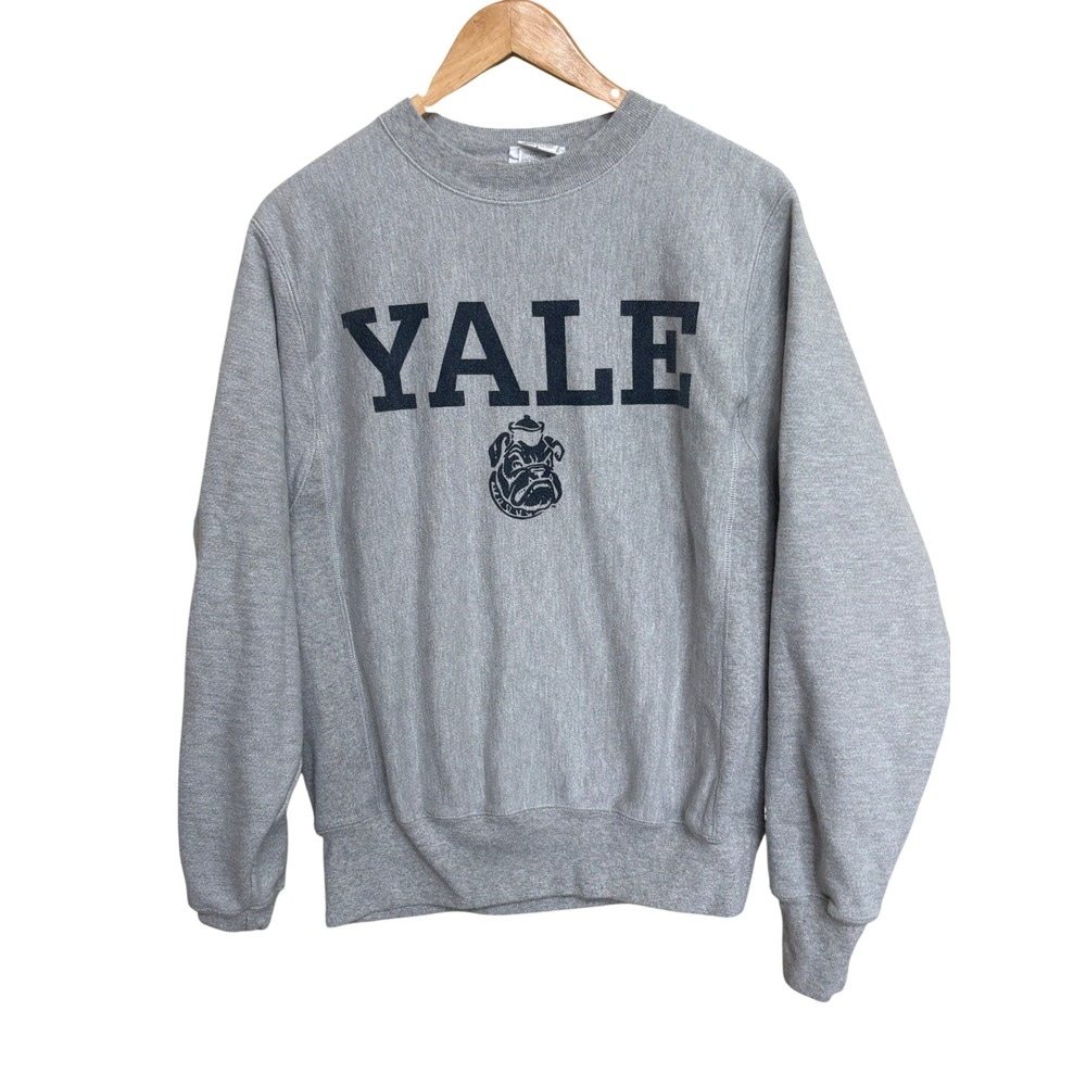 Champion Reverse Weave Yale University Bulldog Crewneck Sweatshirt Gray Small